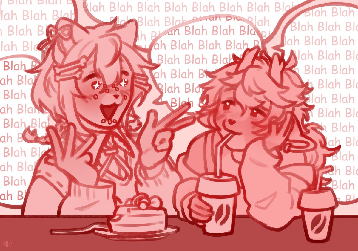 lovely chatterbox 🥰

#Commission for <a href="/De_ccember/">Deccember</a>  ❤