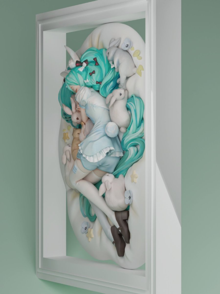 AOKI_0110's tweet photo. 原画来自Rumoon老师，目前是渲染图状态，灰模制作中。
#初音ミク #gk模型 https://t.co/stIjcizqDl
