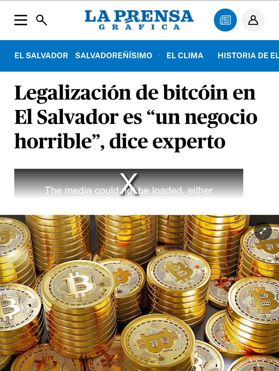 ÚltimaHora || #ElSalvador | LA PRENSA GRÁFICA TRATÓ DE DESPRESTIGIAR AL  BITCOIN Y DE ENGAÑAR A LOS SALVADOREÑOS Salieron como unos expertos en el  tema, criticaron al #Bitcoin y condenaron al Presidente @