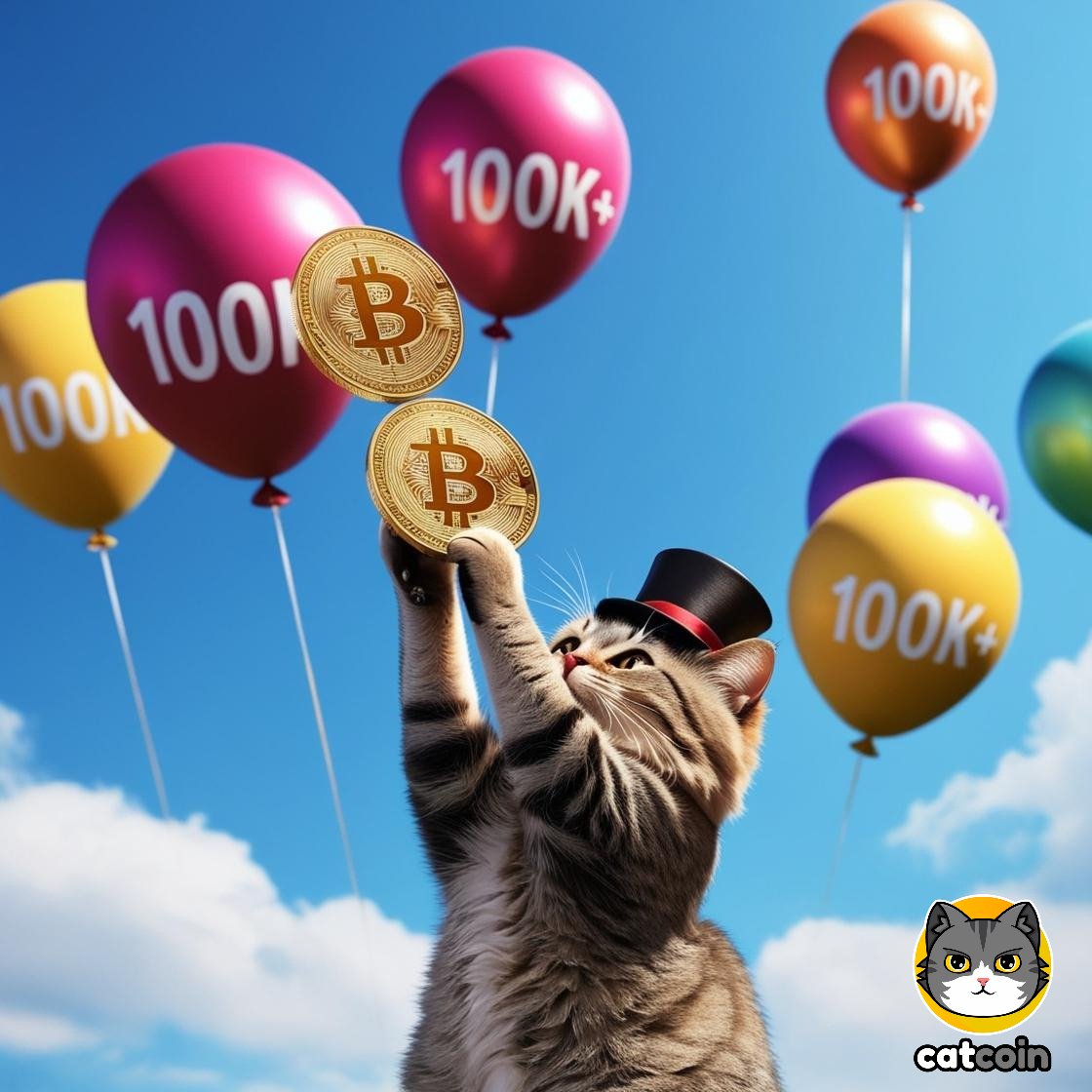 officialcatcoin's tweet photo. Hello 100K+! 

#Bitcoin #crypto #Catcoin https://t.co/bx2ZPVYq6H