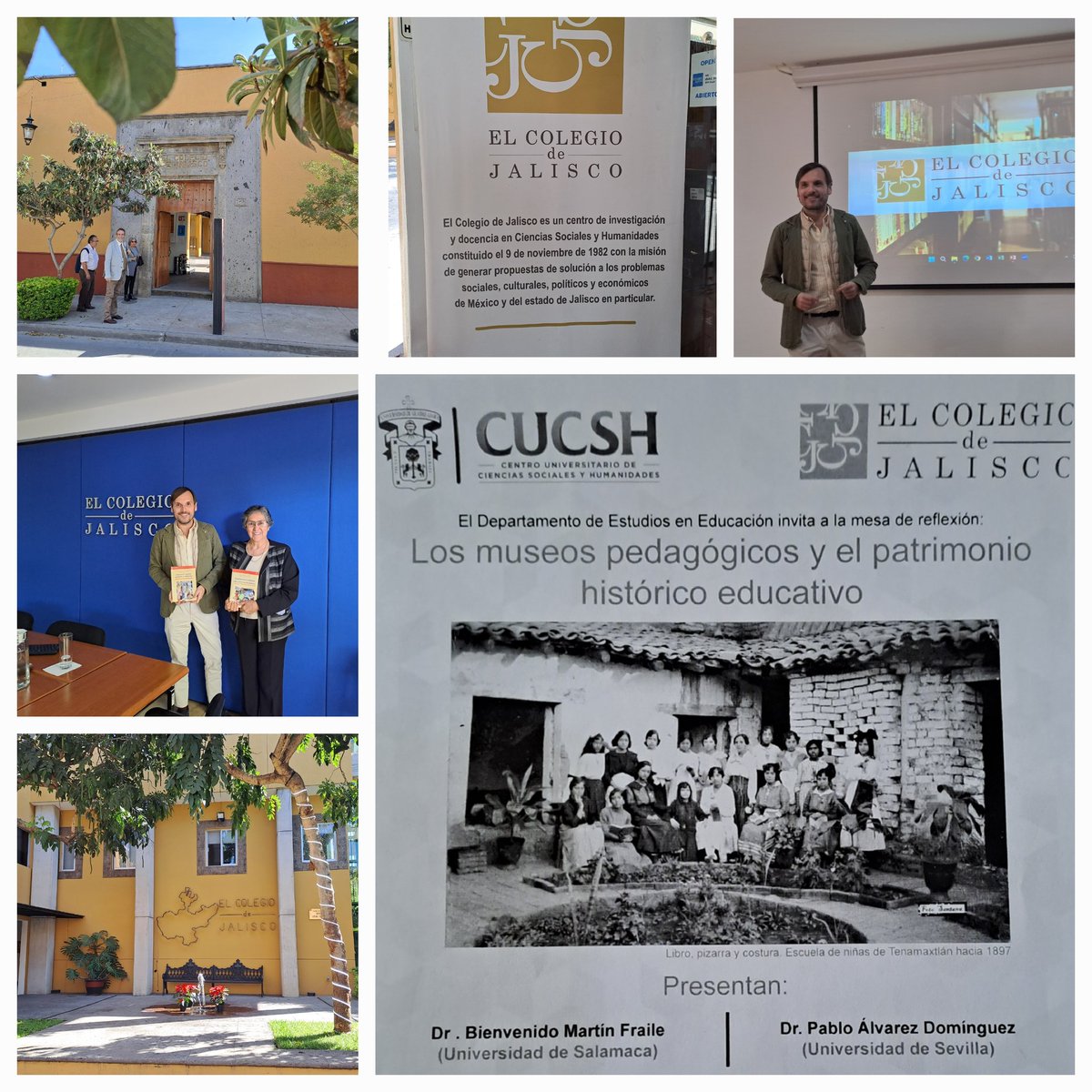 Hoy he impartido conferencia en el Colegio de Jalisco, un centro de investigación ubicado en el centro histórico de Zapopan. Guadalajara, (México). También he presentado el libro Patrimonio Histórico Educativo en Femenino, editado por <a href="/edicionestrea/">Ediciones Trea</a>