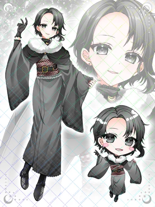 -  お仕事|Works  -水瀬すぃな様(#suina377)のお誕生日新衣装をお仕立てしました!シックな着物をベースとして、すぃなちゃんの好きな要素を沢山詰め込んでいます!SDイラストも描かせて頂きましたありがとうございました!#イラスト依頼#commissionart 