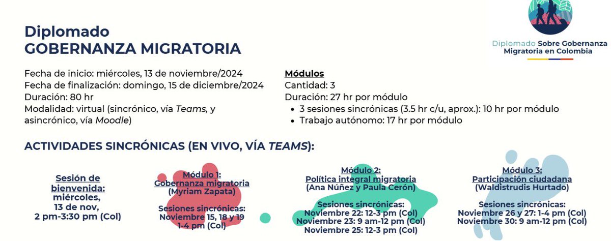 🌍 El sábado participé como docente en el Diplomado en Gobernanza Migratoria  a través del programa #ColombiaNosUne.

🗣️ Hablamos de las causas humanas de la migración, realidades locales y políticas inclusivas.

🙏 ¡Gracias por un espacio lleno de aprendizaje y transformación!