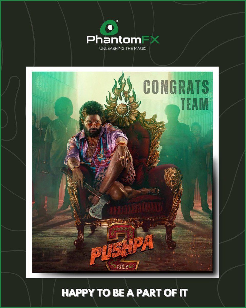 PhantomFX (@phantomfx_india) on Twitter photo New Rule unleashed - It's #Pushpa2 blaze on town! 🔥
We at #PhantomFX are proud to announce that our team contributed to this epic universe✨
Catch #Pushpa2TheRule in theaters today and witness the action storm of our team's creative dedication!🎬
#VFX #VEGAS <a href="/alluarjun/">Allu Arjun</a> New Rule unleashed - It's #Pushpa2 blaze on town! 🔥
We at #PhantomFX are proud to announce that our team contributed to this epic universe✨
Catch #Pushpa2TheRule in theaters today and witness the action storm of our team's creative dedication!🎬
#VFX #VEGAS <a href="/alluarjun/">Allu Arjun</a>