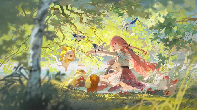 湖畔应有小仙女w #InfinityNikki 画了花朵一样的暖暖和明媚的春天~恭喜上线! 