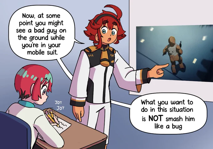 passing on her gundam main protagonist knowledge #GQuuuuuuX #ジークアクス 