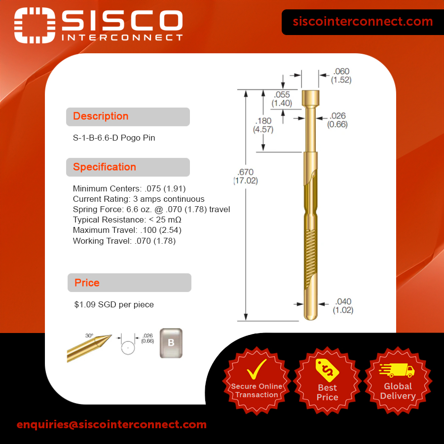 siscointercon's tweet photo. S-1 Pogo Pin available at https://t.co/2uSOngNXLo
Probe Pins designed for Accuracy and Reliability in Every Measurement. 

Worldwide Shipping | Secure Online Transaction | Ready Stock

#engineering  #semiconductor #technology  #ProbePins  #Manufacturing #Aerospace #Automotive https://t.co/CgwEmbyYQH
