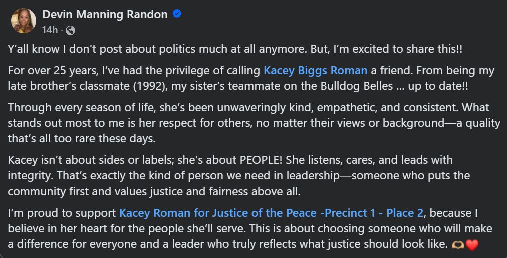 VoteRoman's tweet image. I'm humbled and grateful for these kind words! Thank you for your support—it means the world to me.