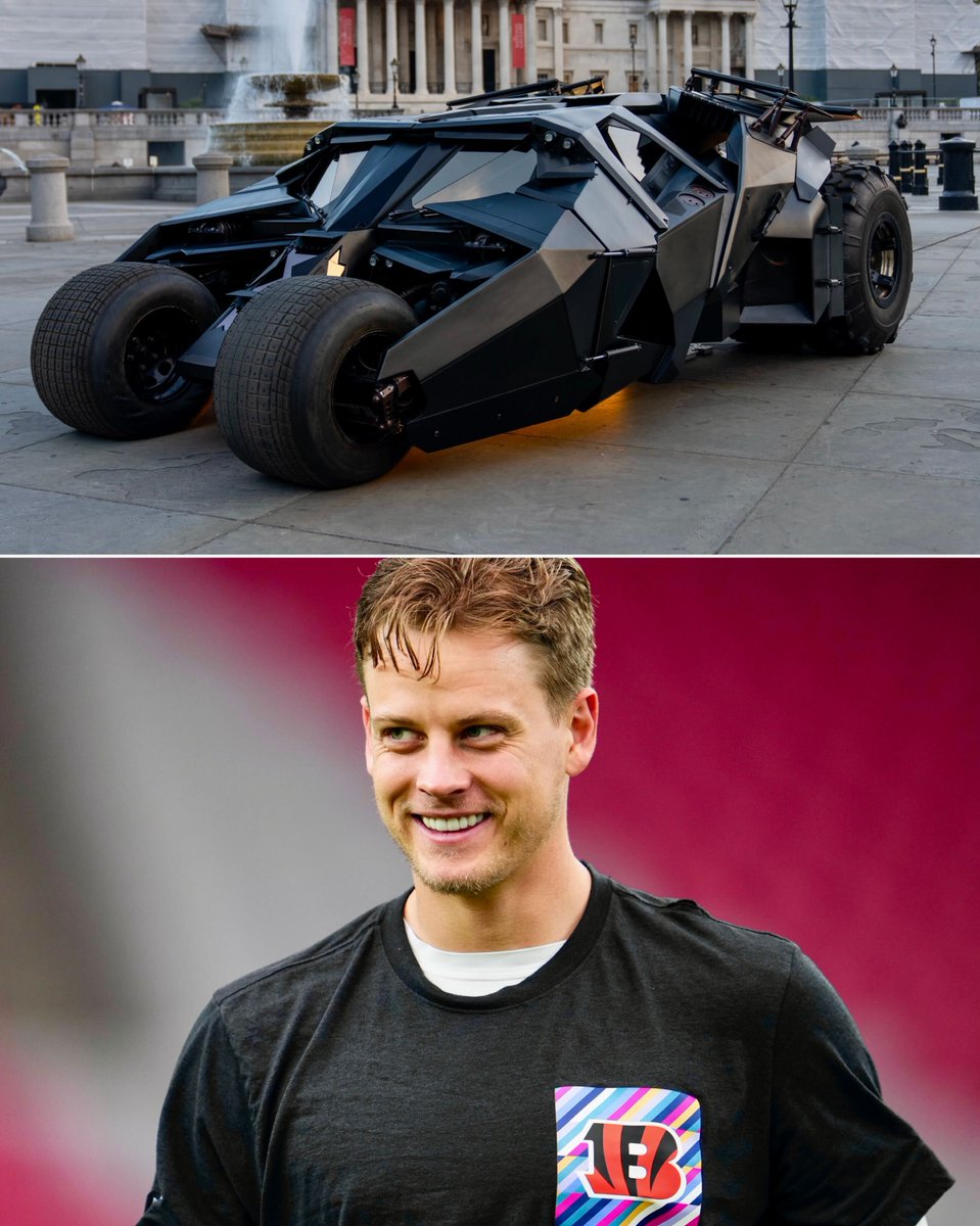 BleacherReport's tweet photo. Joe Burrow cashed out on a fully functional and licensed $2.99M Batmobile 🔥

There are only TEN made in the world 🤯

More here: https://t.co/ZUSEMkdP8j

(via Ben Baby) https://t.co/ZtgoNZvp0l