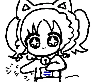 タイムカードを切るマベにゃん 