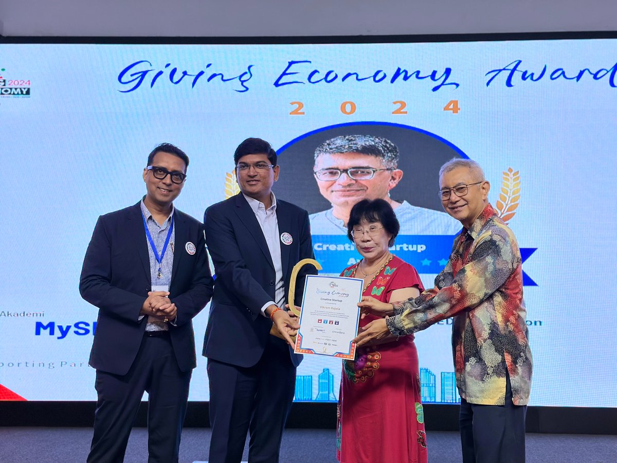 INDEED_Fdn's tweet photo. 03 Dec 2024
@INDEED_Fdn receives first international recognition 
 _ Giving Economy Award 2024 _ Impact Changemaker (Creative Startup)
Organised by SDG Academy, APPGM-SDG &amp; Crowdera; Kuala Lumpur

Gratitude to team, volunteers, friends, donors and CSR partners https://t.co/R0xuA65Rhg