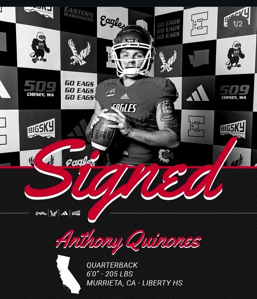 Liberty High School Football (@bison_lhs) on Twitter photo Congrats to QB 1 <a href="/anthnyquinones/">Anthony Quinones</a> ! We are very proud of you! <a href="/EWUFootball/">EWU Football 🏈</a> is getting a good one. Congrats to QB 1 <a href="/anthnyquinones/">Anthony Quinones</a> ! We are very proud of you! <a href="/EWUFootball/">EWU Football 🏈</a> is getting a good one.
