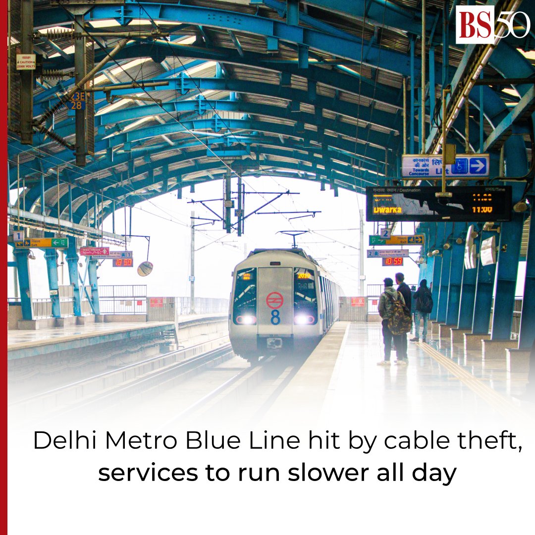 bsindia's tweet photo. The #DMRC has announced that services on the #BlueLine are facing disruptions due to a cable theft incident between #MotiNagar and #KirtiNagar stations.

#DelhiMetro 
https://t.co/1uDN77AHCZ https://t.co/9bWUXZZpMl