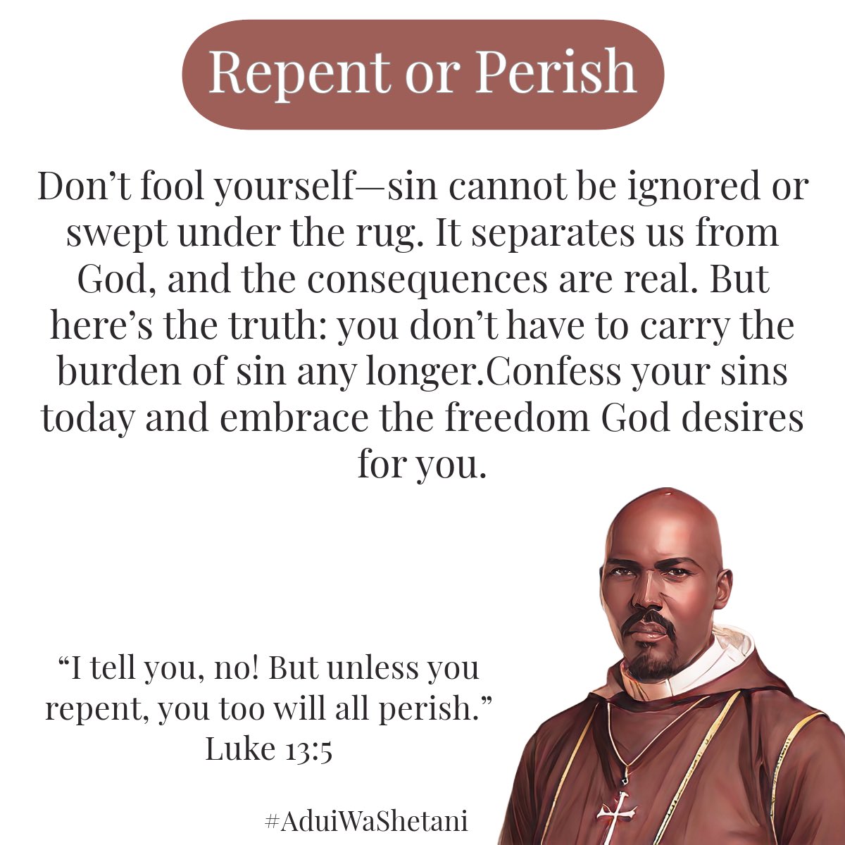 MalimoIgnitius's tweet photo. Repent or Perish. Jesus paid the ultimate price on the cross so you could walk in forgiveness, joy, and peace. Don’t wait—His grace is available now. Choose freedom. Choose life.  #ConfessAndBeFree #JesusPaidItAll #RepentOrPerish https://t.co/r4QJGOjO84