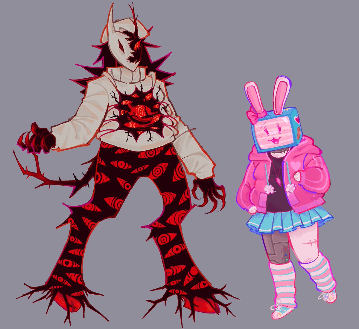 choryxi's tweet photo. #Regretevator i made folly and melanie this time.. ill try to draw all of them the best i can https://t.co/JhOJNSoc8K