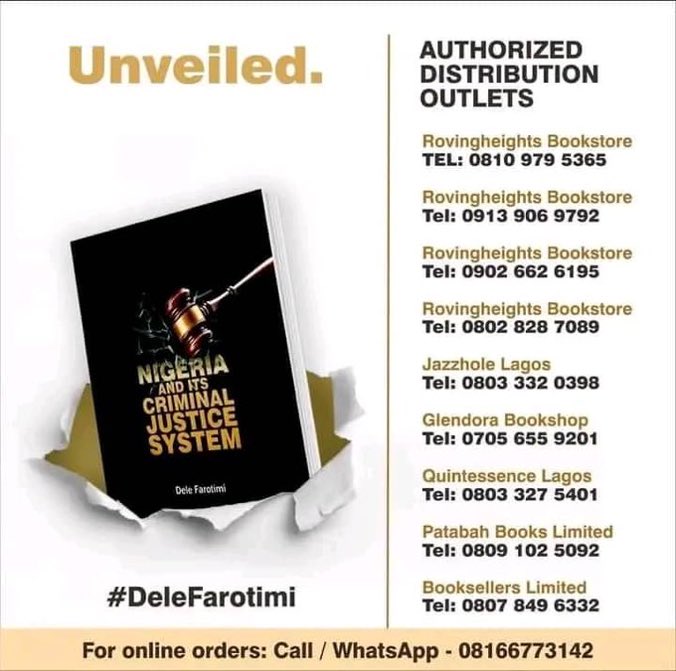 Chief_Ajiji's tweet photo. Support Dele Farotimi by buying the book that exposed the deep corruption in the judiciary. https://t.co/lGc4SjVti3