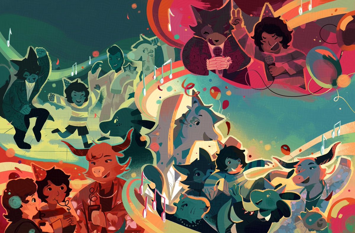 MathiassJB's tweet image. One of my favourite spreads from ROBINS WORLDS 🎂Love how bright and colourful this scene is :3