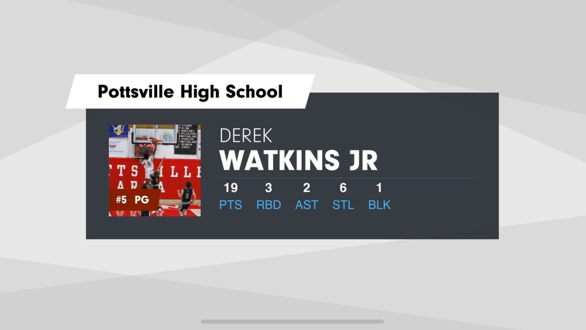Derek Watkins Jr stats in Win over Hazleton 68-59