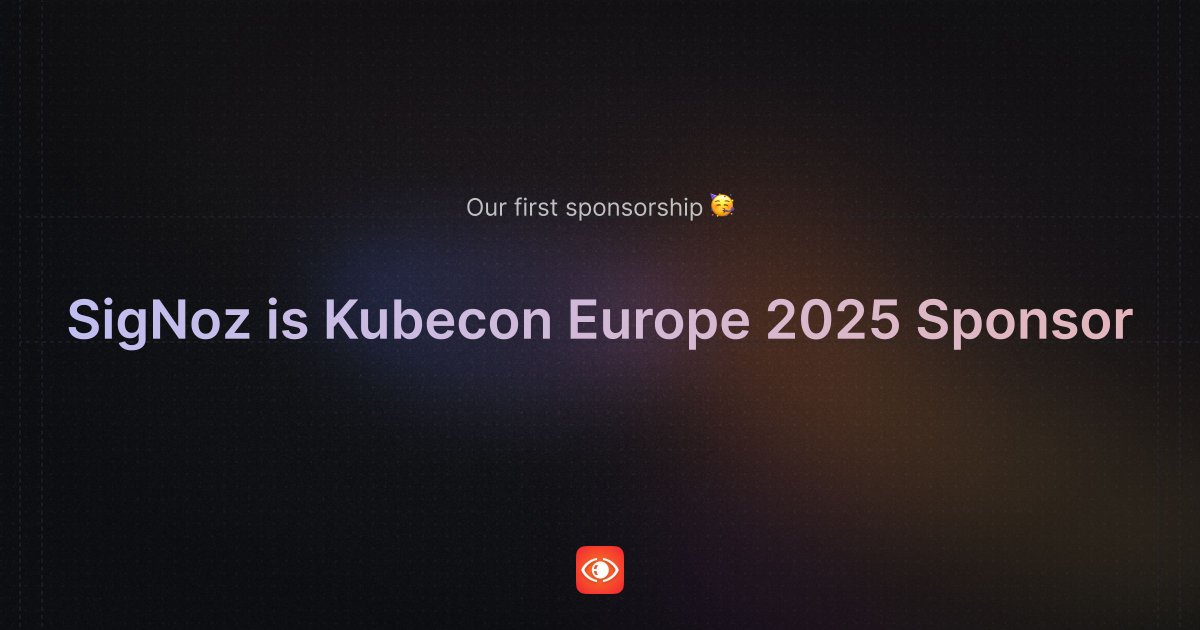 Our first sponsorship 🥳 🤗 

@signozhq is now an official sponsor of Kubecon Europe 2025 in the startup category, and we couldn't be happier 🕺

It is one event we have personally enjoyed, and we have met so many amazing folks from the community. 

Go Kubecon 🚀  Go SigNoz 🔥