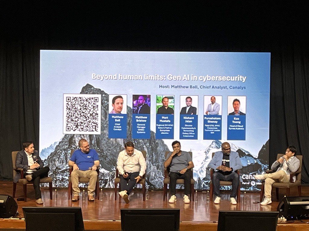Canalys's tweet image. The #CanalysForums2024 APAC hosted a thought-provoking Expert Hub: ""Beyond human limits: GenAI in cybersecurity" on the transformative potential of #GenerativeAI in #cybersecurity.
@ONGCSystems @eSentire #GalaxyOfficeAutomation
@IBM @SynnexAU