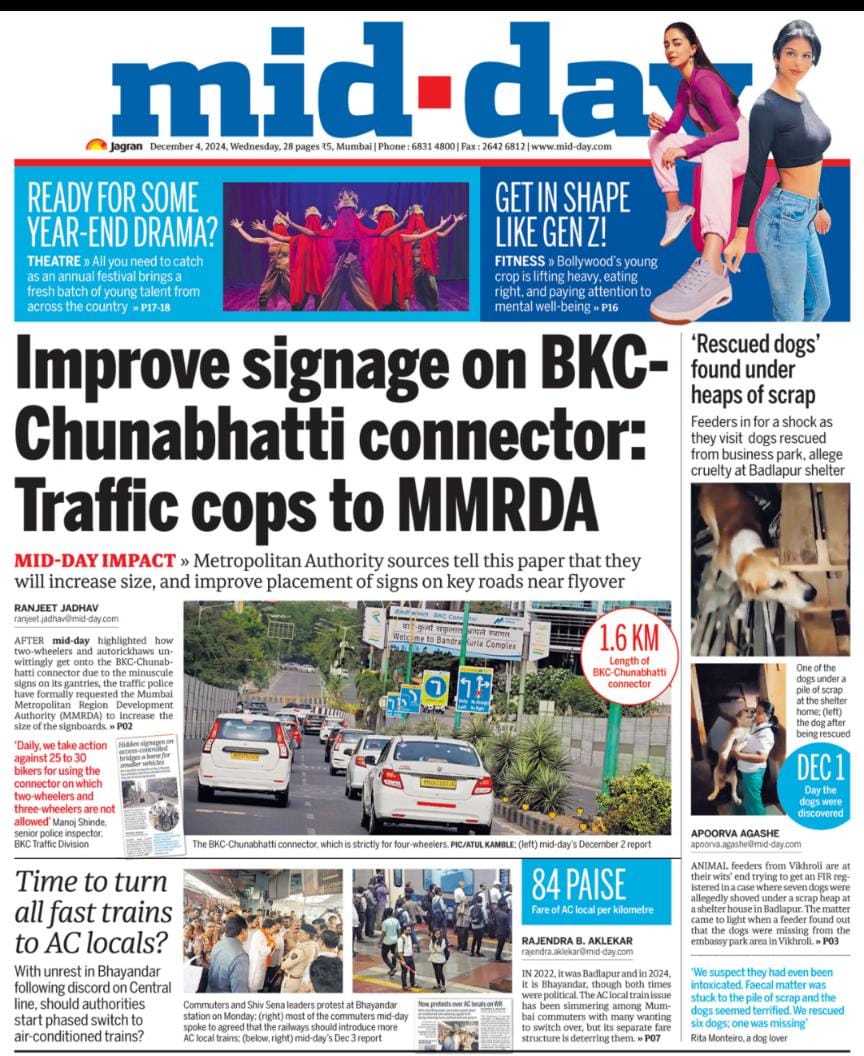 ranjeetnature's tweet image. Mid-Day Impact | Improve signage on BKC-Chunabhatti connector: Traffic cops to MMRDA.

mid-day.com/mumbai/mumbai-…

#bkc

@mid_day @SachinKalbag @SanjeevScribe @rajtoday @diptivsingh @sameerreporter @prasij @MTPHereToHelp @MMRDAOfficial