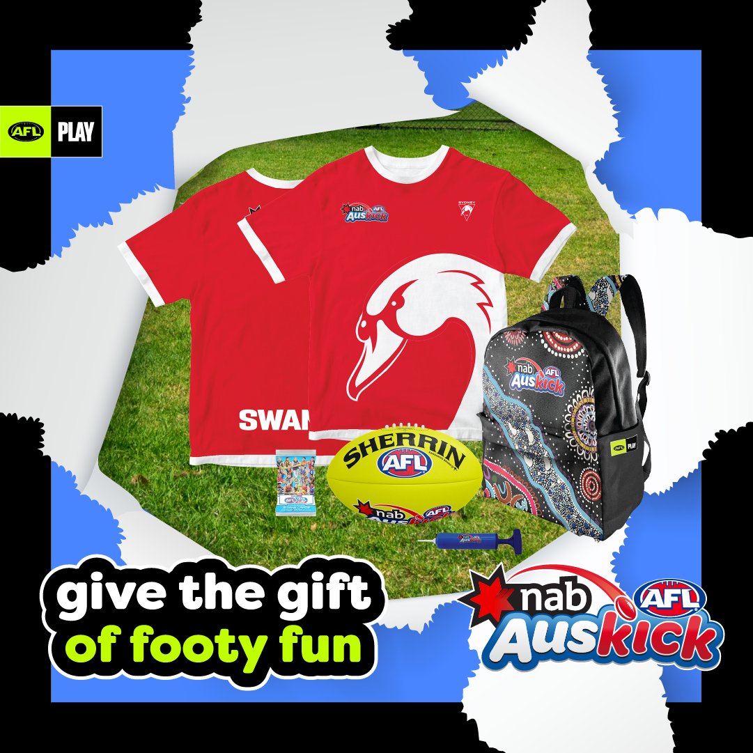 aflnswact's tweet photo. 🚨Don't miss out! Register by 8 December for guaranteed delivery of their Auskick Pack by 25 December.

👉 https://t.co/dArk4Z48mt https://t.co/TjMJgpFrmV