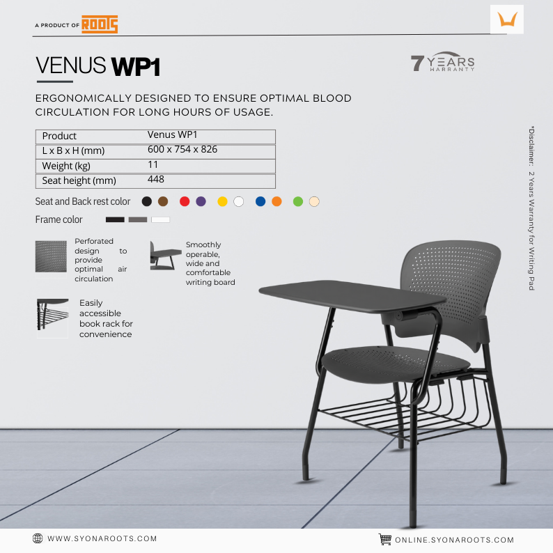 SyonaRoots's tweet photo. Say goodbye to boring seating!Our Writing Pad Chairs are available in vibrant colors to give your space a fresh, fun update. Comfortable, stylish & functionalโwhat more do you need?
๐https://t.co/gFtWkZl9vF
#Syona #RootsIndustries #Onlinesyona #writingpadChair #Studychair https://t.co/kV0J4JAakZ
