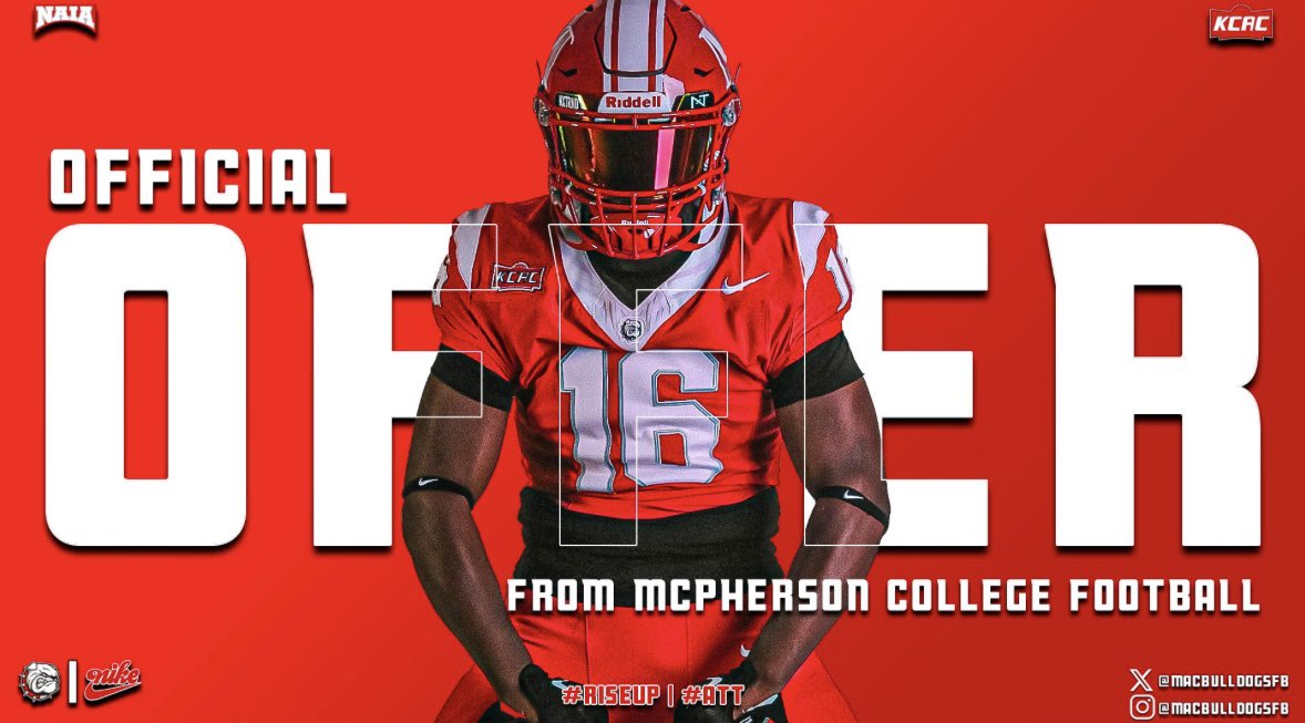 Hudson DeLine (@hudsondeline) on Twitter photo Very blessed to have received my second offer from McPherson College!! Thank you <a href="/CoachLeppke/">Mitch Leppke</a>! <a href="/MACBulldogsFB/">McPherson Football</a>
<a href="/CoachOSullivan/">Sean O'Sullivan</a> <a href="/GAVarsityRivals/">GaVarsity</a> <a href="/RecruitGeorgia/">Recruit Georgia</a> <a href="/RustyMansell_/">Rusty Mansell</a> <a href="/GAEliteClassic/">GeorgiaEliteClassic</a> Very blessed to have received my second offer from McPherson College!! Thank you <a href="/CoachLeppke/">Mitch Leppke</a>! <a href="/MACBulldogsFB/">McPherson Football</a>
<a href="/CoachOSullivan/">Sean O'Sullivan</a> <a href="/GAVarsityRivals/">GaVarsity</a> <a href="/RecruitGeorgia/">Recruit Georgia</a> <a href="/RustyMansell_/">Rusty Mansell</a> <a href="/GAEliteClassic/">GeorgiaEliteClassic</a>