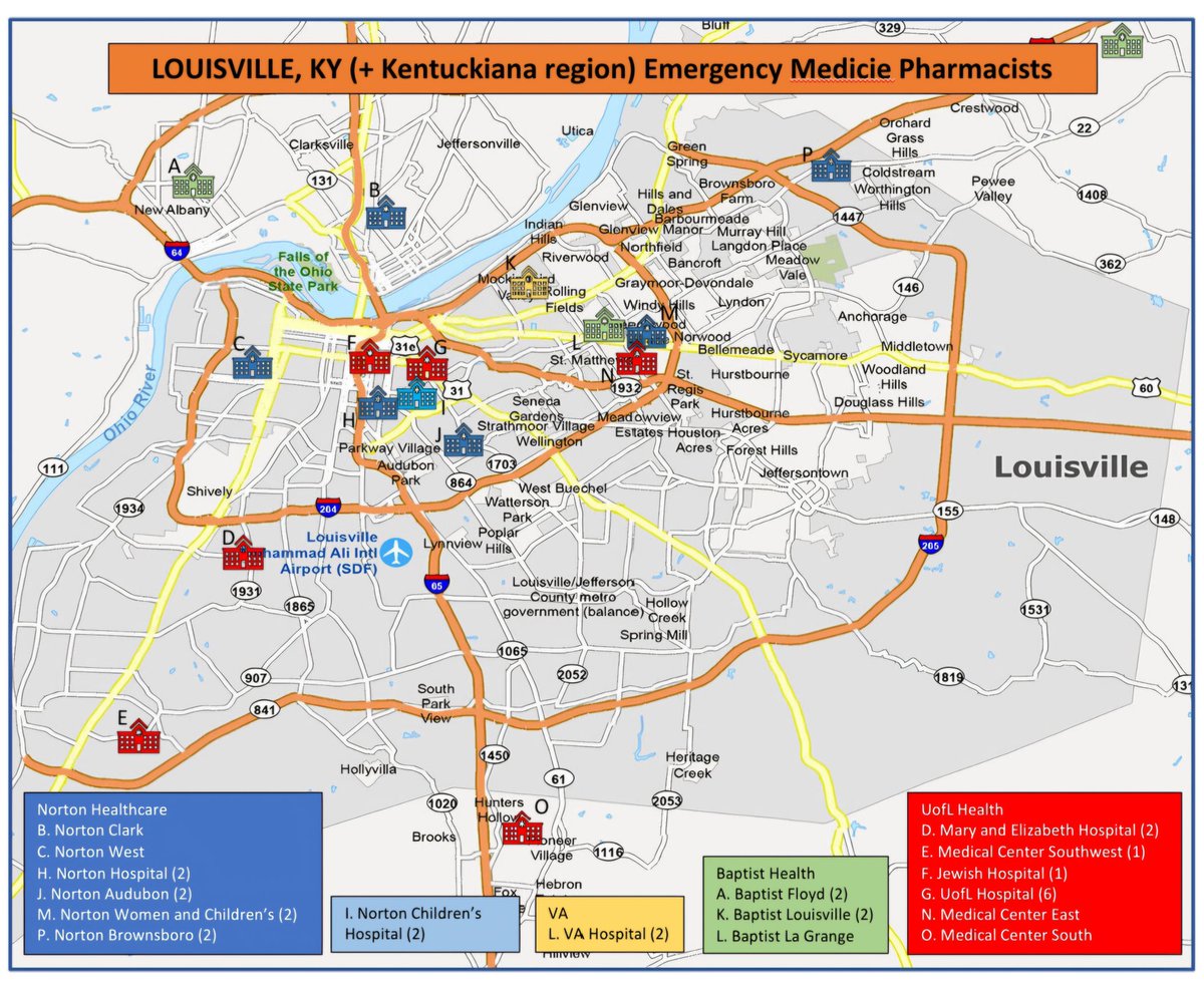Took some time this week to reflect on growth.

10 yrs ago (2014), there were only 3 EM Pharmacists in the entire Louisville (KY) region.

In 2024 -> 12/17 (>70%) of major hospitals with EDs have EM Pharmacy presence and services. [~25 EM pharmacists/positions]