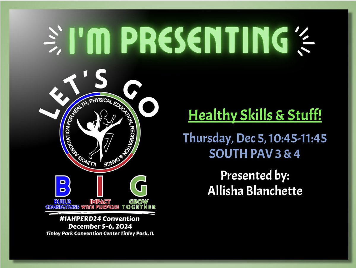 Super excited to hang out w/my #IAHPERD24 neighbors! #LetsGo