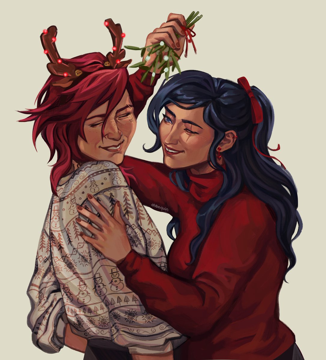 abbaquin's tweet photo. christmas kissy attack 🎄❤️ https://t.co/kPrQxpFKrz