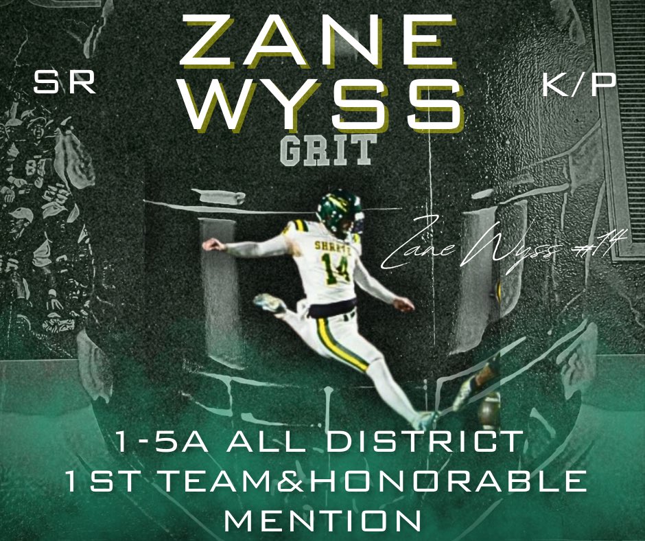 Congratulations to <a href="/ZaneWyss/">Zane Wyss</a> on EARNING 1st Team All District Punter as well as Honorable Mention Kicker!! #GEAUXGATORS 🐊<a href="/coachjwilburn/">Jeremy Wilburn</a>