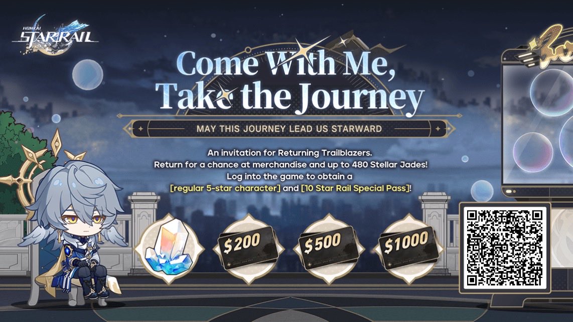 Invite returning Trailblazers to link up with your invitation code and log into the game to win Stellar Jades, gift cards, and other surprise rewards