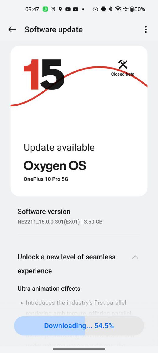 _techibee's tweet image. 🚨 The OnePlus 10 Pro is now receiving the OxygenOS 15 Closed Beta! 🎉 New animations spotted, but no mention of AI features in the changelog. 🔍

Updating now—stay tuned for more details!

🔄 Retweet to spread the word! #OnePlus10Pro #OxygenOS15 📱