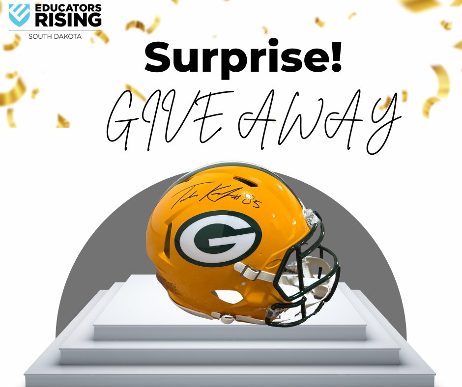 🏈❤️ Join Tucker Kraft and Educators Rising South Dakota in raffling a signed, authentic Packers helmet! Donate here: flipcause.com/secure/donate/… 

#greenbaypackers #tuckerkraft #DETvsGB <a href="/packers/">Green Bay Packers</a>
