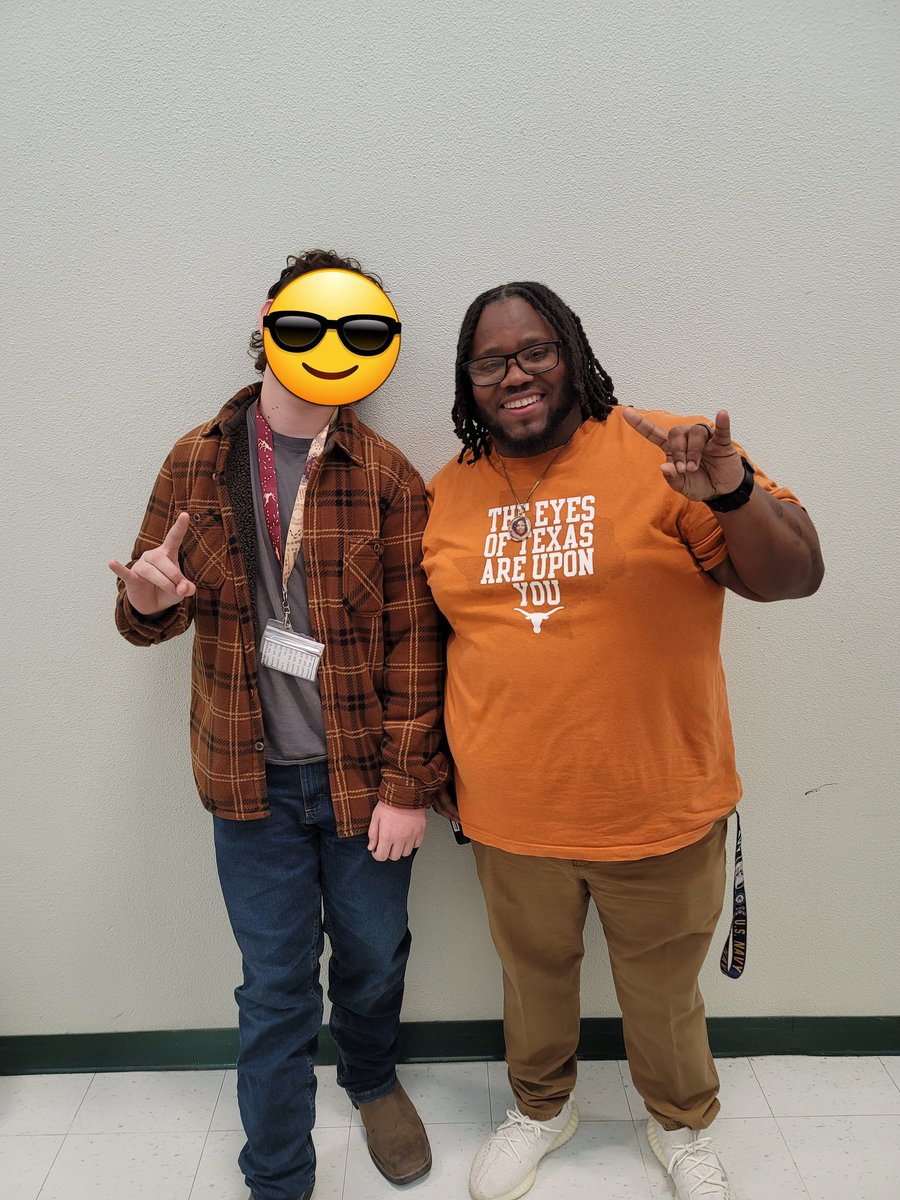 CHartsfield6th's tweet photo. @_delconte @TexasFootball Thank you for the gift that you sent to my campus. I had to take a few pictures to show you how much you made one of my student's day. He had made the pic for me once he saw I was a Longhorn fan. The other pics are of A&amp;M alumni who lost a bet. Hook 'Em! https://t.co/eIx2jaU5u7