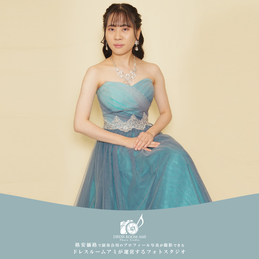 ち*き様 DRESSROOM AMI 刺繍入りカラードレス ベージュ×ネイビー