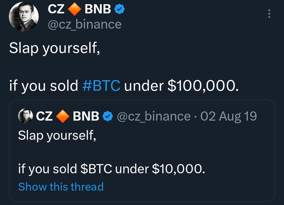 a2kforyou's tweet photo. Slap yourself if you sold BTC below 100K..🔥🔥🔥 https://t.co/lZCLPYPdGl