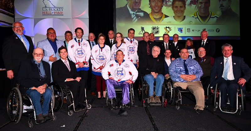 usahockey's tweet photo. What an incredible night in Pittsburgh! Congratulations to all of the newest members of the #USHHOF!