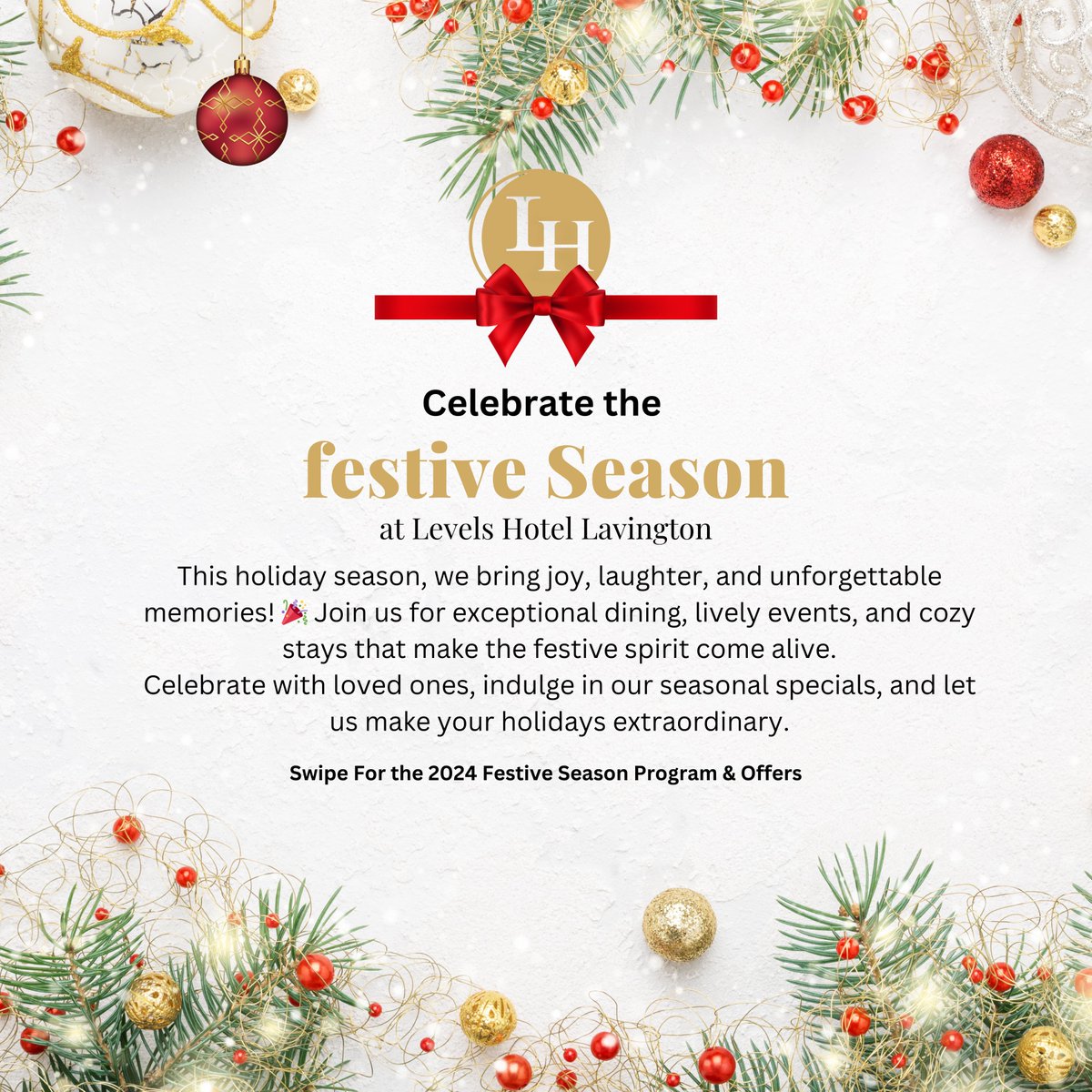 levelshotel's tweet image. 🎄✨ Welcome to the Festive Season at Levels Hotel Lavington! ✨🎄
Join us for a time of joy, delicious food, and unforgettable celebrations.
We’re here to make your holidays extra special! 🌟
#FestiveGreetings #CelebrateWithLevels #HolidayCheer #levelshotel #lavington