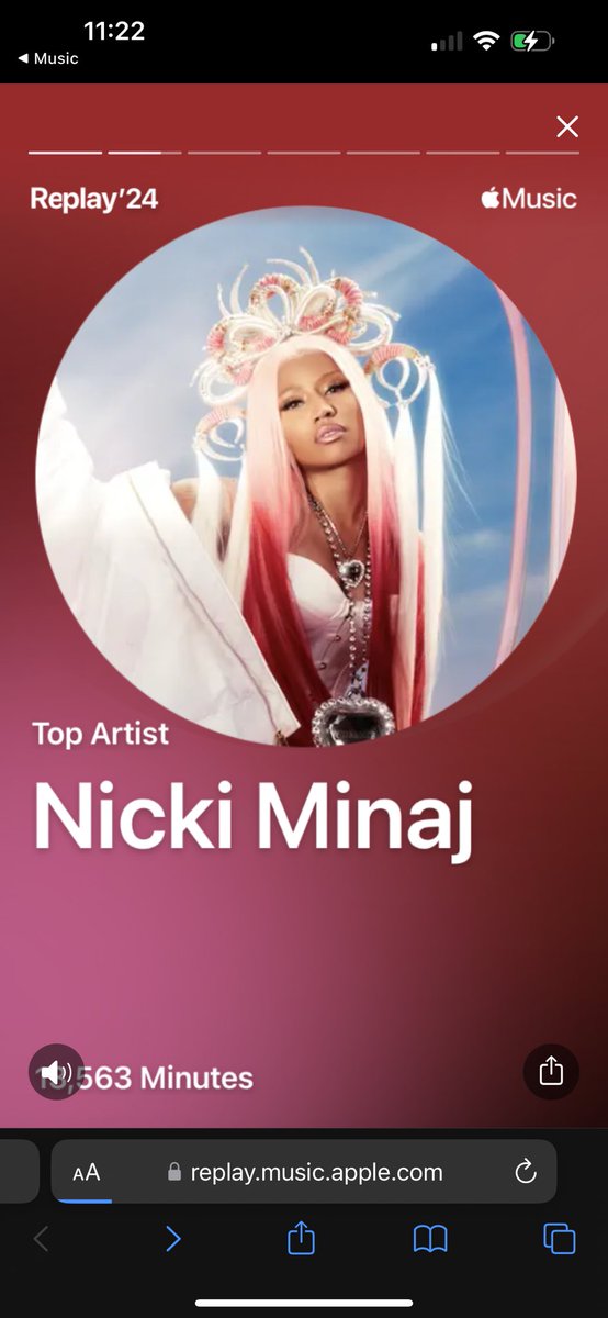 ModelMom2016's tweet photo. Of course it’s the Queen of Rap #replaymusic2024 #AppleMusicReplay #NickiMinaj #queenofrap #pink print 10thanniversary https://t.co/vsFnmwghtQ