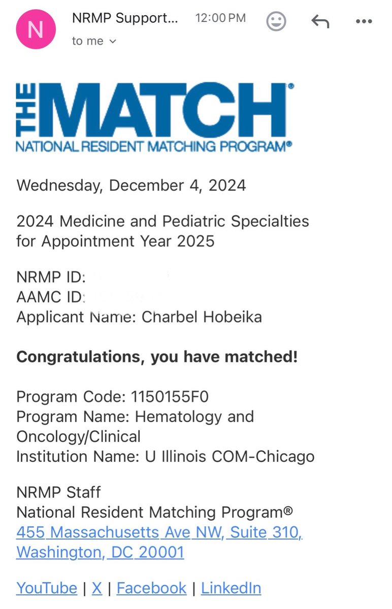 Charbel Hobeika, MD (@chhobeika) on Twitter photo Very happy to match at <a href="/UIC_HO_Fellows/">UIC Heme Onc Fellowship</a> for Hematology-Oncology fellowship! Excited to start this next chapter in beautiful Chicago!
Couldnโt have done it without the support of my better half <a href="/GaelleRached/">Gaรซlle Rached, MD MSc</a> and my amazing mentors.
#fellowshipmatch #HemeOnc Very happy to match at <a href="/UIC_HO_Fellows/">UIC Heme Onc Fellowship</a> for Hematology-Oncology fellowship! Excited to start this next chapter in beautiful Chicago!
Couldnโt have done it without the support of my better half <a href="/GaelleRached/">Gaรซlle Rached, MD MSc</a> and my amazing mentors.
#fellowshipmatch #HemeOnc