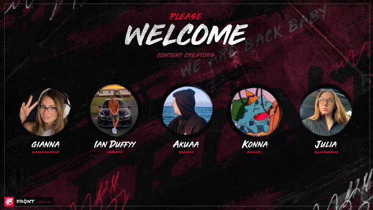 The comeback wouldn’t be official without the return of some OG members. ❤️

Please join us as we re-welcome our newest content creators to the Front family! 

#FearFront 😈