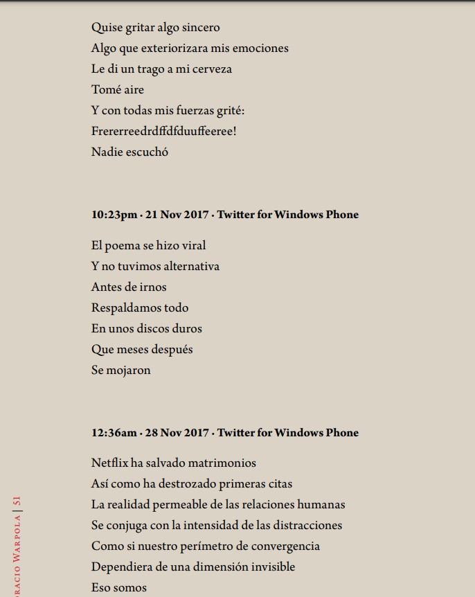 lopezperiodista's tweet photo. Leo que murió Horacio Warpola... del archivo periodístico guardo un poema que vio la luz hace unos años: "Internet nunca ha sido nuestro". 

El mundo muere, cada que un poeta muere y muere más, cuando sus poemas se olviden. 

"El poema se hizo viral"... https://t.co/QIHc3lR6zn