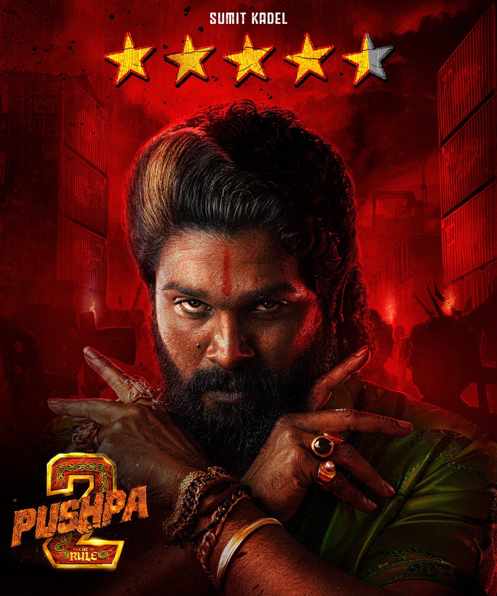 SumitkadeI's tweet photo. #Pushpa2 ⭐️⭐️⭐️⭐️🌟 ( 4.5 ) 

𝐆𝐀𝐑𝐆𝐀𝐍𝐓𝐔𝐀𝐍 𝐁𝐋𝐎𝐂𝐊𝐁𝐔𝐒𝐓𝐄𝐑 

After reading this review, book your tickets for #Pushpa2TheRule  immediately for today���s or tomorrow’s shows,don’t wait for the weekend. The film is packed with such incredible scenes that if they get https://t.co/zGjMPpmFkA