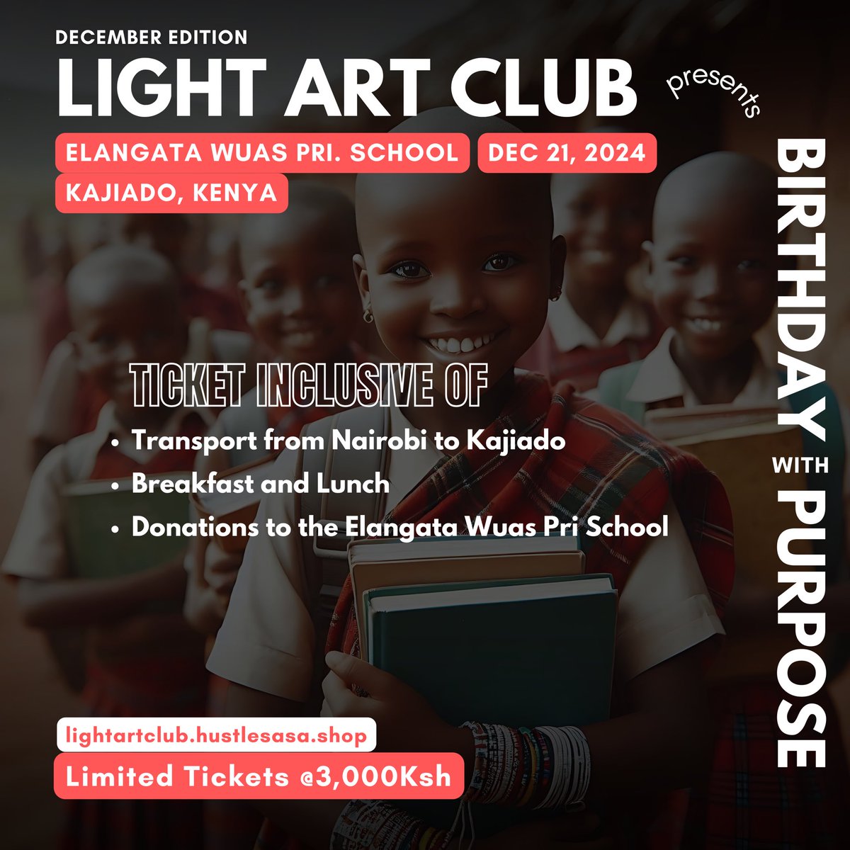 LightartClub's tweet photo. What a journey it’s been!🥹

Edition 12 of Birthdays With Purpose 2024🤩
We’ll be supporting Elang’ata Wuas Primary School in Kajiado in school painting and repairs❤️

As usual, we’d love for you to join us in making impact✨

You know by now, tickets go fast. See you soon😘 https://t.co/2AVfG1AoGl