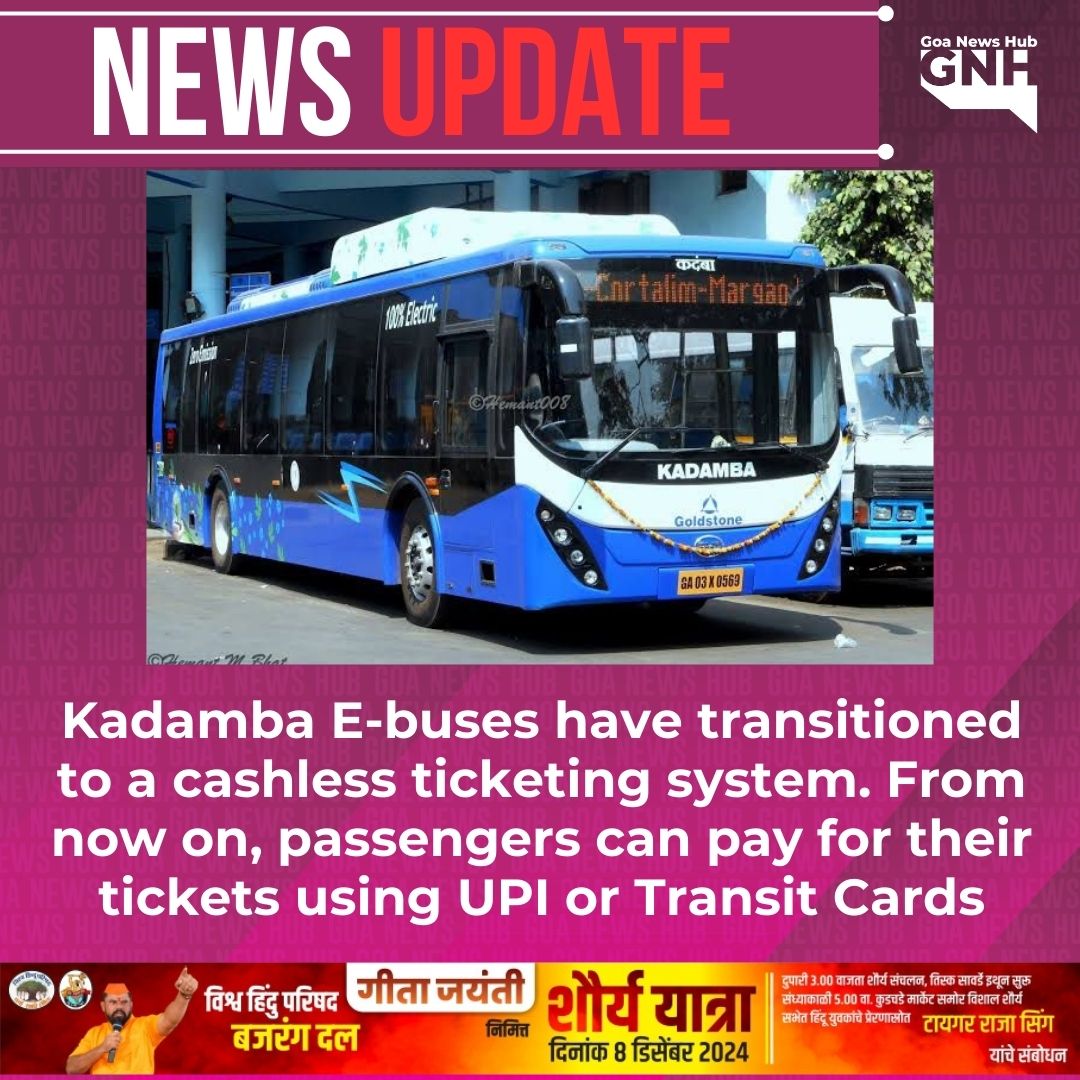 goanewshub's tweet photo. Kadamba E-buses have transitioned to a cashless ticketing system. From now on, passengers can pay for their tickets using UPI or Transit Cards. #KadambaEBuses #CashlessTicketing #UPIPayments #TransitCards #PublicTransport #GoGreen #SmartTravel #GoaNews #TechInTransit https://t.co/oDYu8yfYpF