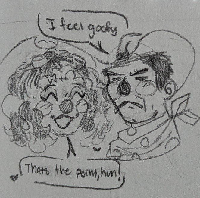 someone requested to have Bombita dress Victor up as a rodeo clown and I thought that was so cute!!