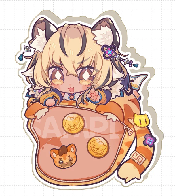【Commission】Shaker Keychain designed for Taring Hu's birthday merch! Big thanks to  and  for this opportunity! 