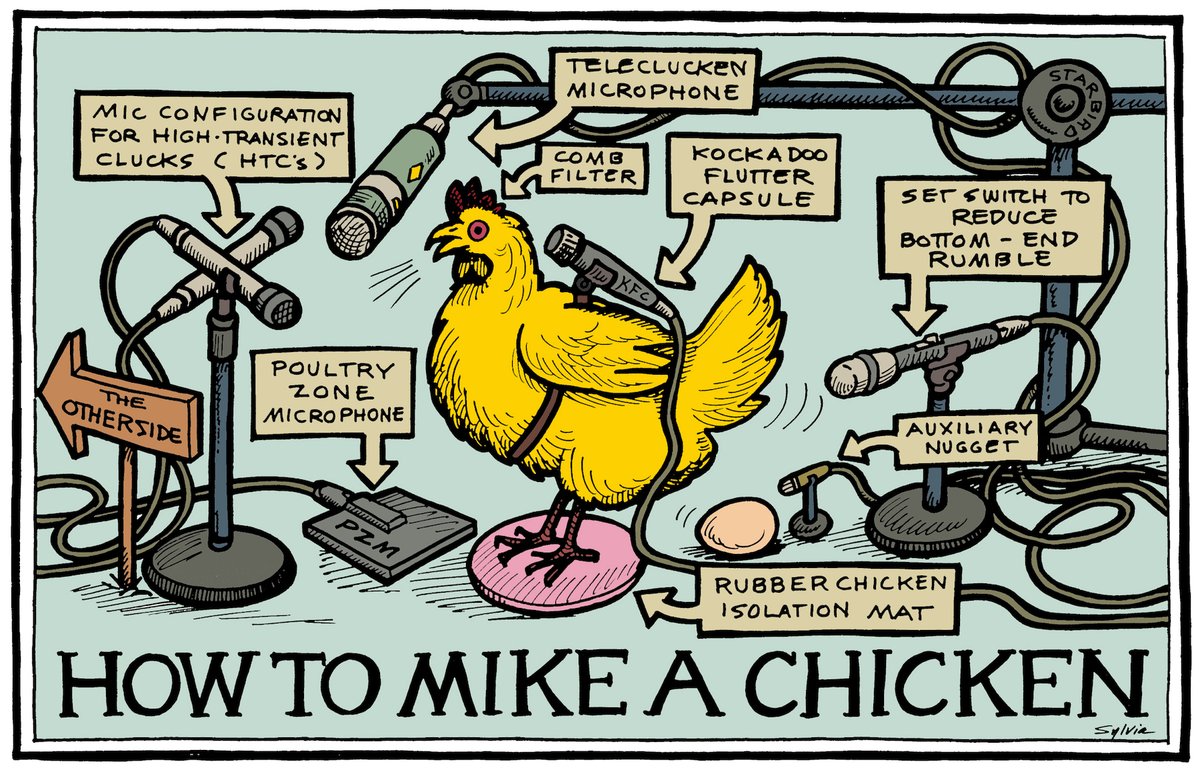 NEW! - dozens of original posters! bit.ly/4giiVAB 
Including "How To Mike a Chicken" 8.5x11" full color, signed and ready for framing! bit.ly/3ZgLZSh Perfect for the studio wall! 
oddioshop.com #sylviaart #howtomikeachicken #studiolife @oddioshop